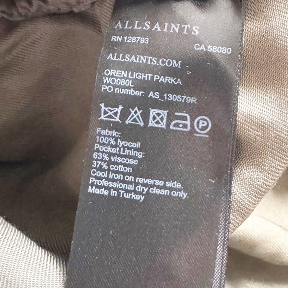 ALLSAINTS Dark Green Oren Light Parka - Picture 10 of 10